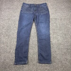 Monument Mens Straight Leg Dark Wash Stretch Denim Jeans Blue Size 37x30